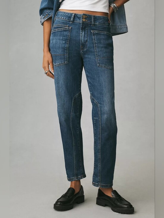 Anthropologie Denim - Anthropologie Pilcro Wanderer Mid Rise Relaxed Jeans Tapered Straight Leg Sz 28